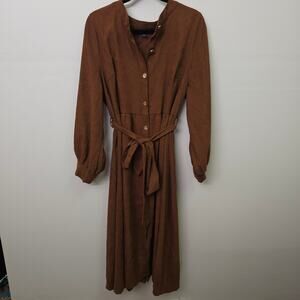 SHEIN Brown Corduroy Maxi Dress (Size 1X) Boho, Western, Bohemian
